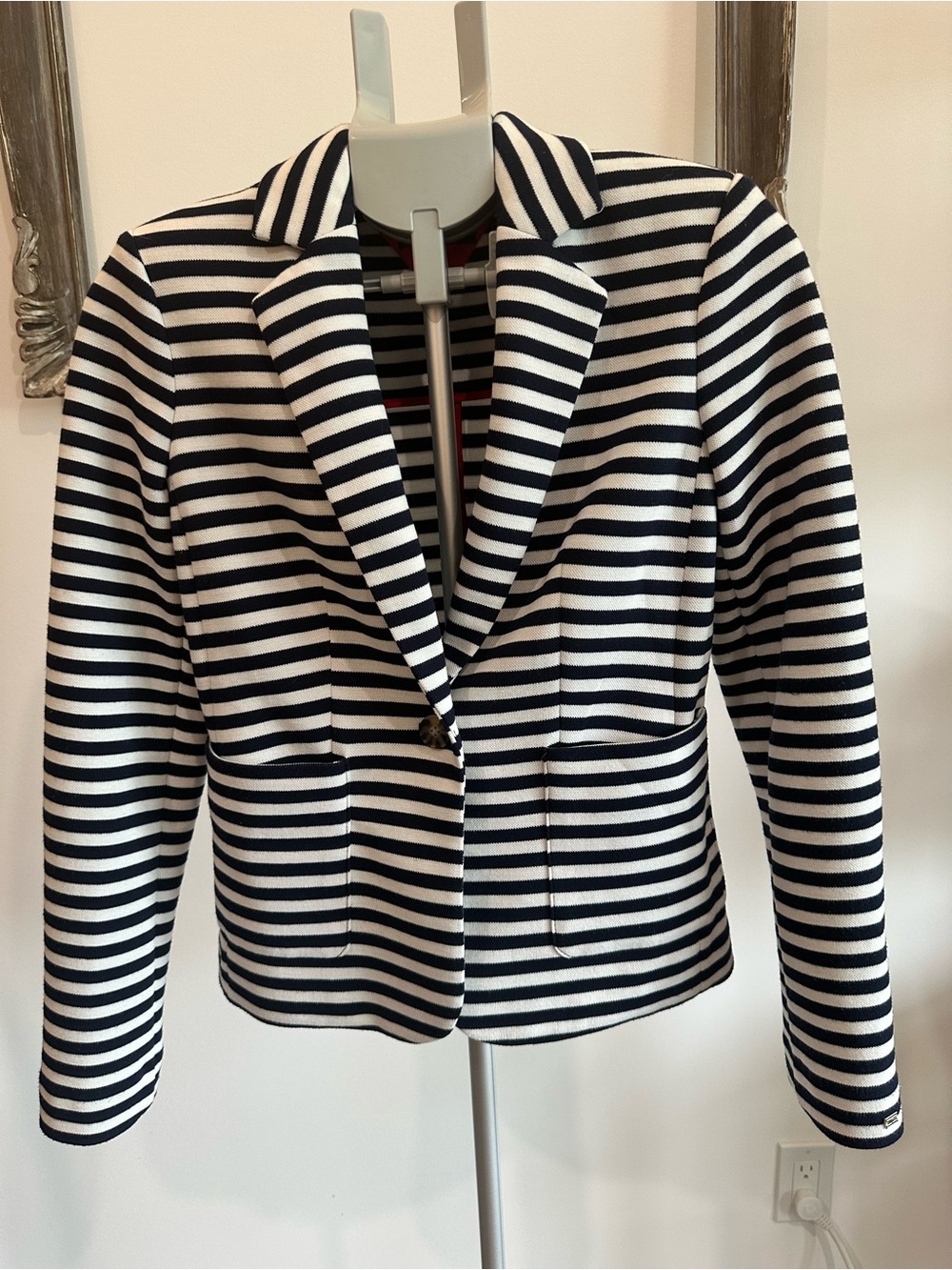 Tommy Hilfiger Black & White Striped Women's Blazer